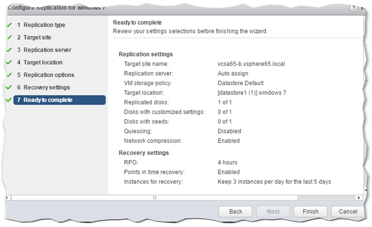 Configure replication for windows complete