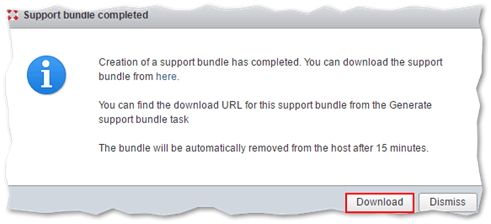 Downloading a generated bundle file using the ESXi host client