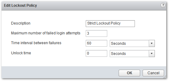 Figure 3b - Modifying vCenter's Lockout policy