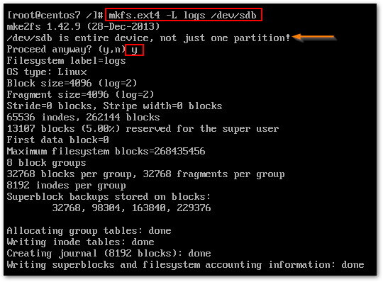 Formatting a drive in Linux