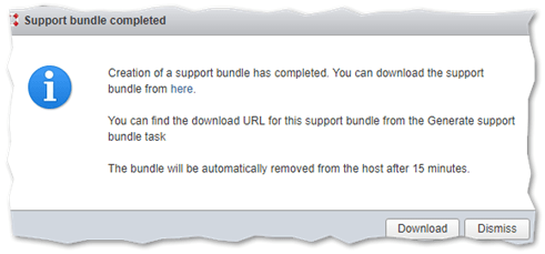 Downloading the log bundle to a local folder 