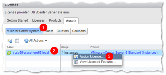 Figure 13 - Assigning a license key to vCenter Server