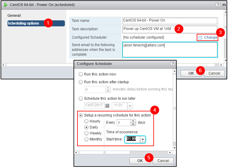 Setting a recurring scheduled task