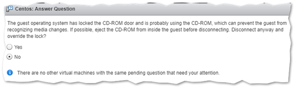 Figure 8 - Confirming a user initiated media disconnect