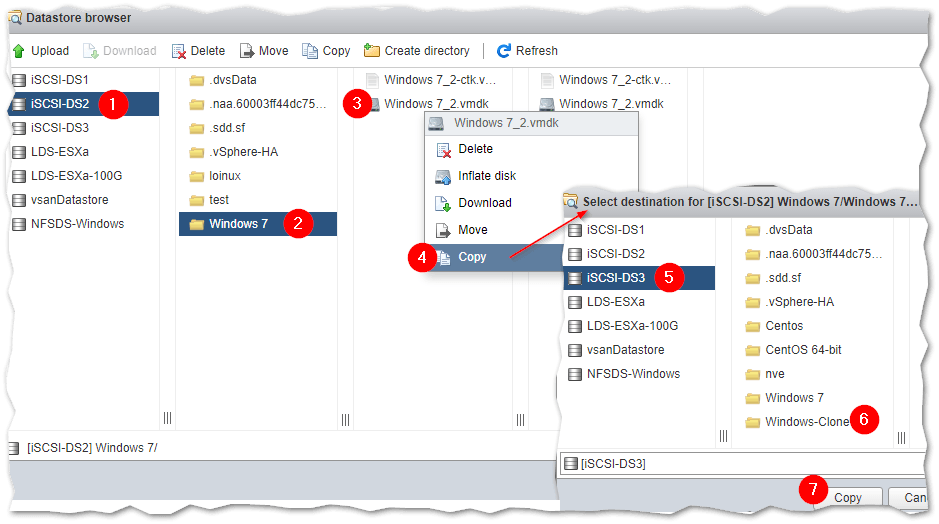 Using Datastore Browser to manage files