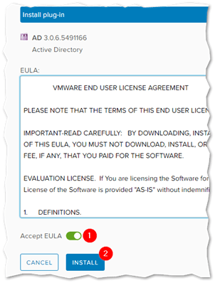 Accepting the EULA before installing a plug-in