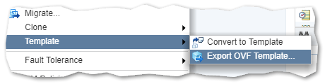 Exporting a VM as an OVF template