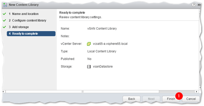 Completing the content library provisioning process