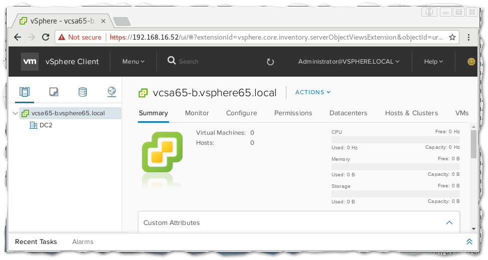 The vSphere client (HTML5) running in Chrome under Linux