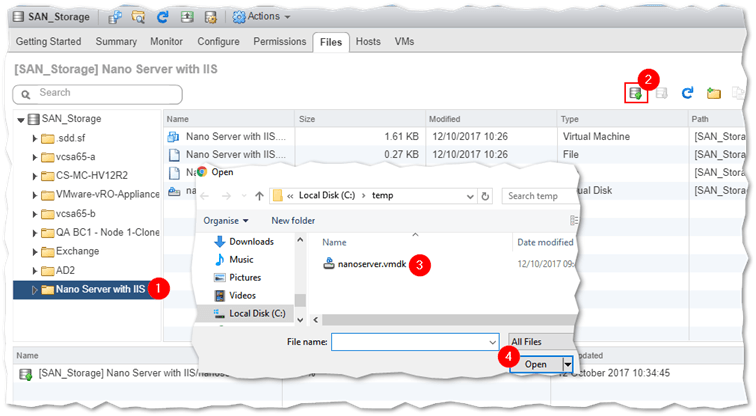 Uploading a VMDK to the VM's folder using datastore browser