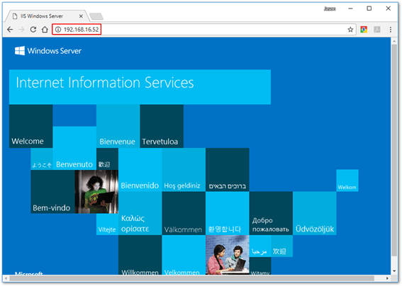 Testing IIS running on Nano Server