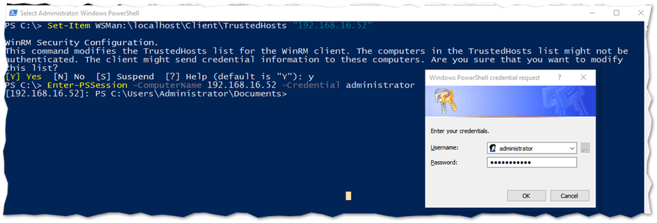 Establishing a remote PowerShell session on Nano from a Windows client