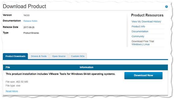 Downloading Workstation Pro from my.vmware.com