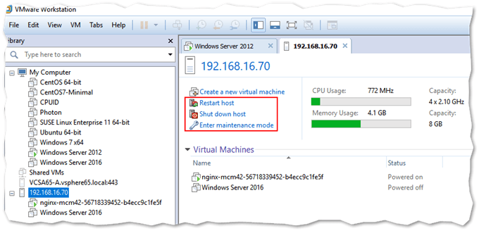 Power operations on ESXi are now natively supported