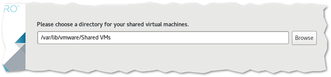 Setting the virtual machine location