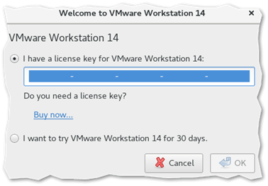 Workstation prompting for a license key