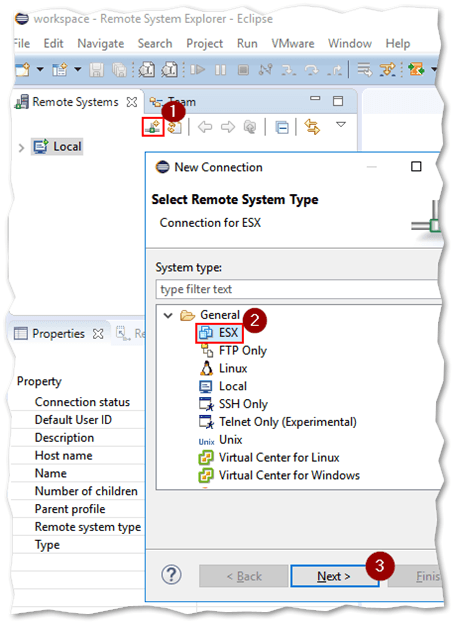 Creating an ESXi connection