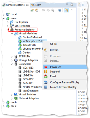 Viewing vSphere objects in Resource Explorer ...