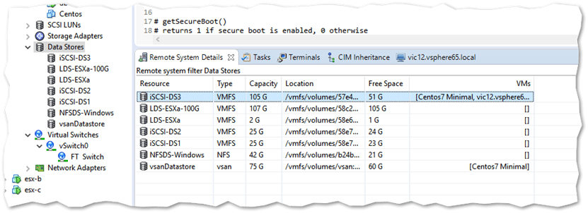 ESXi datastore table-view