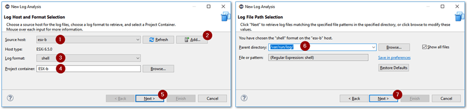 Selecting the type of log file to analyse