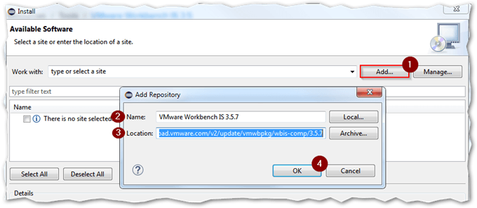 Adding a software repository in Eclipse
