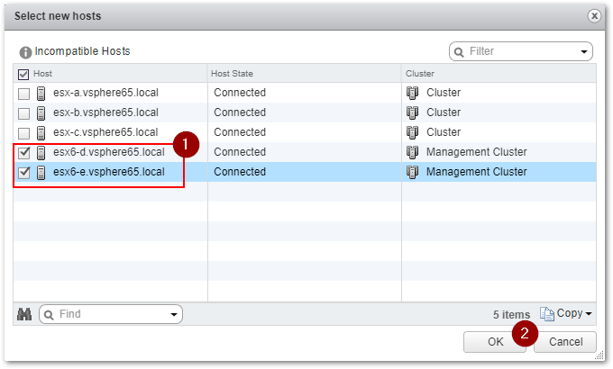 Selecting which hosts to add to a vDS