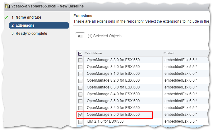 Choosing the patch to add to a baseline