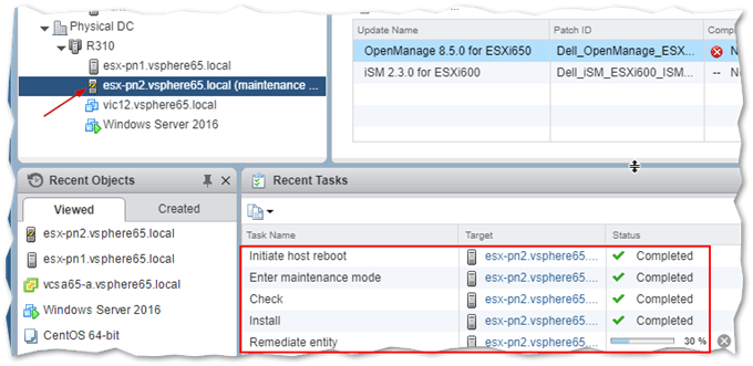 ESXi host about to reboot after application of OMSA VIB