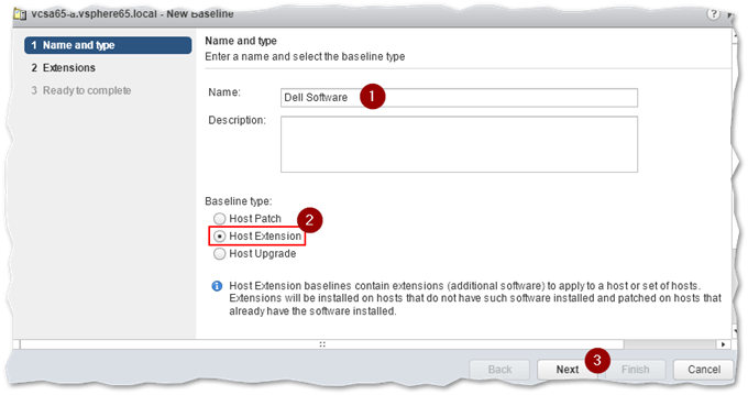 Creating a host baseline (Host Extension)