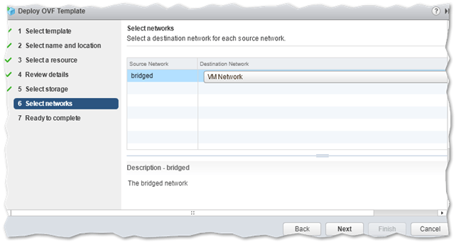 Selecting the network the appliance will connect to