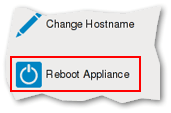 Reboot the appliance after you've finished setting it up