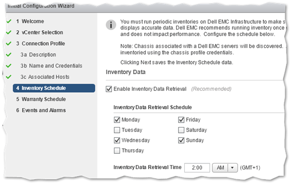 Setting an inventory collection schedule