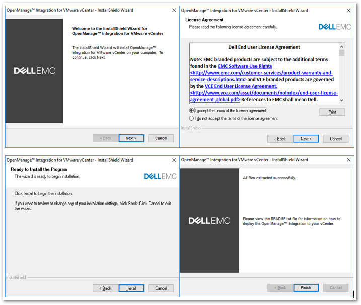 The self-extracting installer for OM Intergration for VMware vCenter