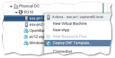 Deploying the appliance using the vSphere Web client