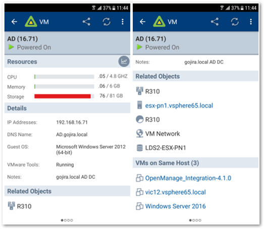 Detailed information about a VM included in a watchlist