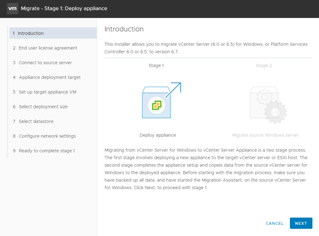 Migrate vCenter Server