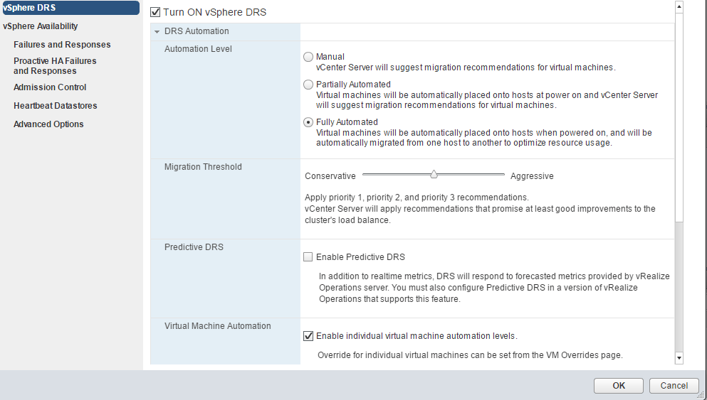 vSphere DRS setup