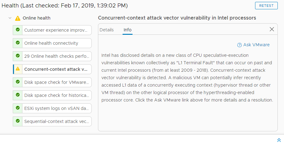 vSphere health check 2