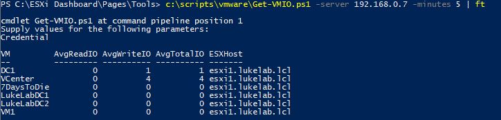 EXSi PowerShell Dashboard