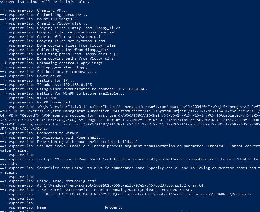 Automating windows updates in VMware Templates with Packer