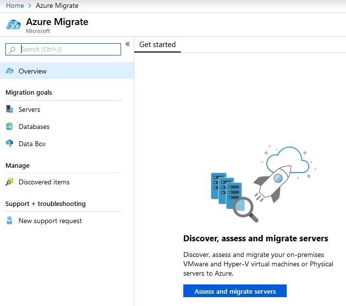 Azure migrate get started