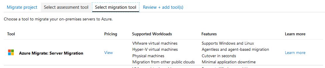 migration tool azure migrate