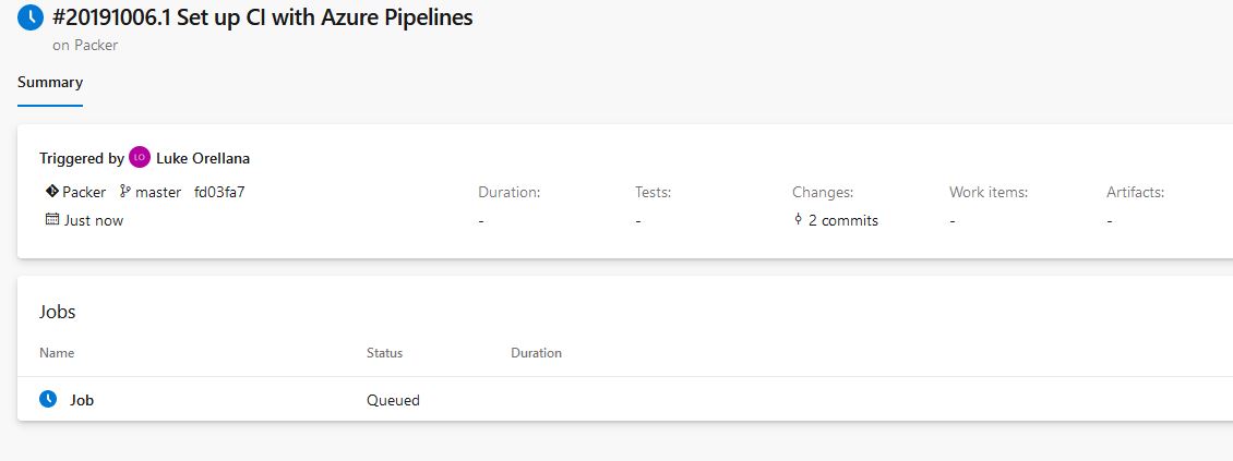 Azure pipelines set up