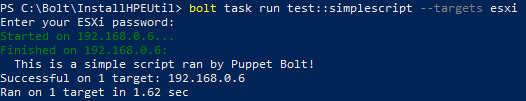 Script ran by Puppet Bolt