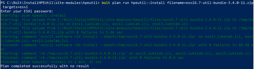 Executing Bolt Plan