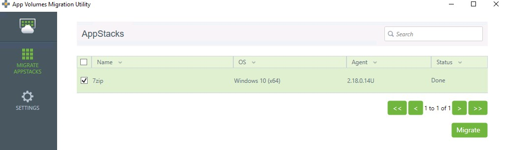 AppStacks App Volumes Migration utility