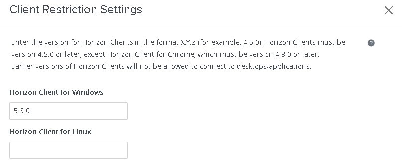 Client Restriction Settings Windows Linux