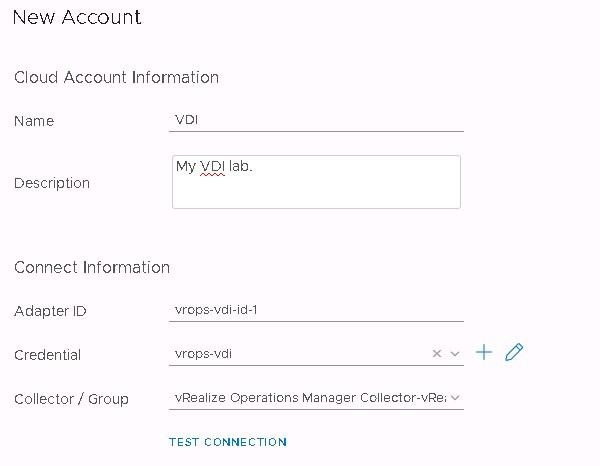 Horizon adapter new account credentials