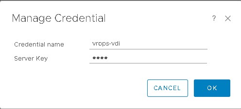 Horizon adapter vrops manage credentials