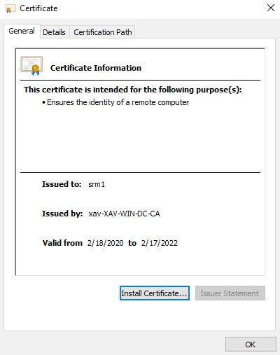 Install Certificate